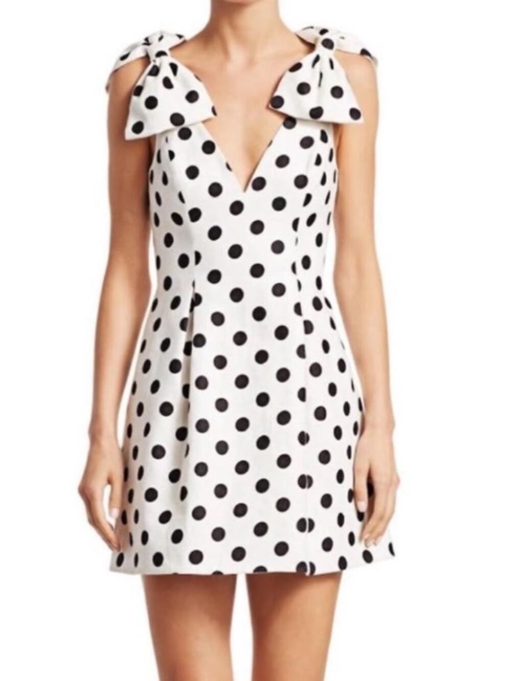 🤍 Zimmermann Corsage Tie Dress – Ivory/Black Polka Dot – NWT – Size 1 small
